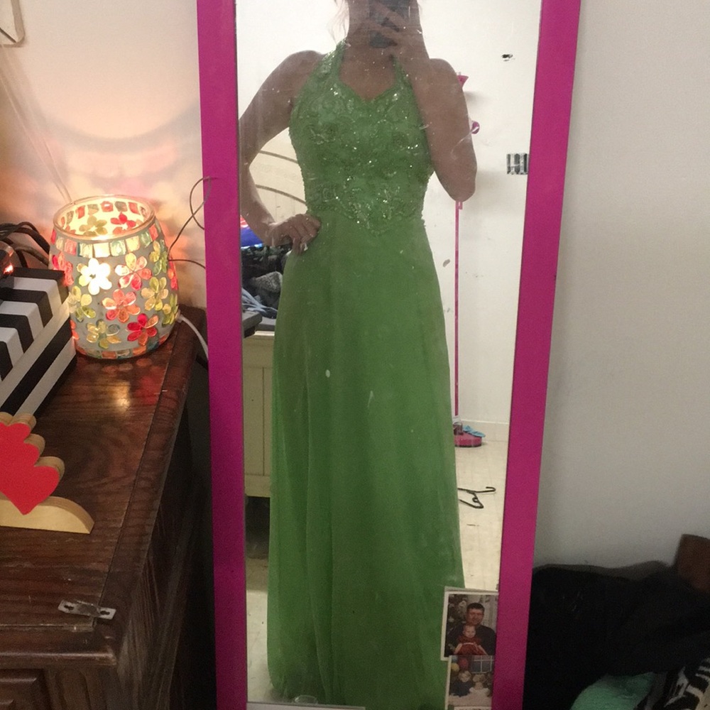 green prom dress